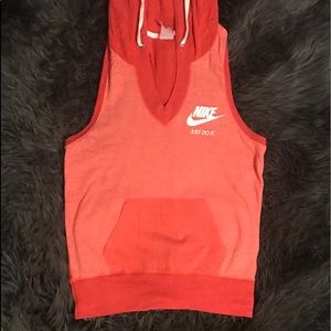 Nike peach sleeveless hoodie.
